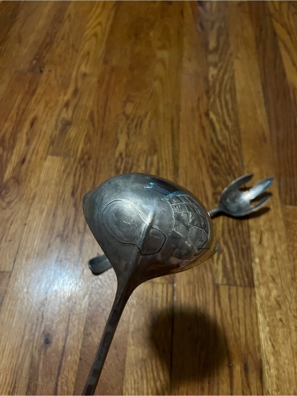 Vintage-Style Silver Serving Ladle and Fork Set - Silver - Picture 3 of 8